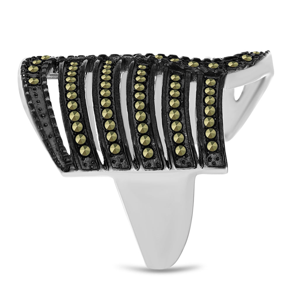 Inel din Argint 925 ( 9.03 grame ) cu Marcasit Austria 1.18 Carate 4 