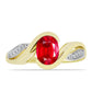 Inel din Argint 925 Placat cu Aur ( 3.23 grame ) cu Agat Roșu și Topaz Alb 1.15 Carate
