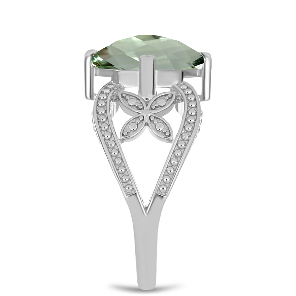 Inel din Argint 925 ( 5.28 grame ) cu Ametist Verde 5.03 Carate 4 