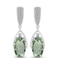 Cercei din Argint 925 ( 6.16 grame ) cu Ametist Verde și Topaz Alb 7.85 Carate