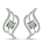 Cercei din Argint 925 ( 2.78 grame ) cu Ametist Verde și Topaz Alb 1.49 Carate