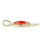 Pandantiv din Argint 925 Placat cu Aur ( 2.75 grame ) cu Coral Roșu Burete 4 Carate
