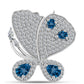 Broşă din Argint 925 ( 5 grame ) cu Topaz Albastru ”Londra” și Topaz Alb 2.75 Carate
