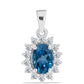 Pandantiv din Argint 925 ( 0.77 grame ) cu Topaz Albastru ”Londra” și Topaz Alb 1.22 Carate