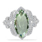 Inel din Argint 925 ( 4.17 grame ) cu Ametist Verde și Topaz Alb 5.84 Carate