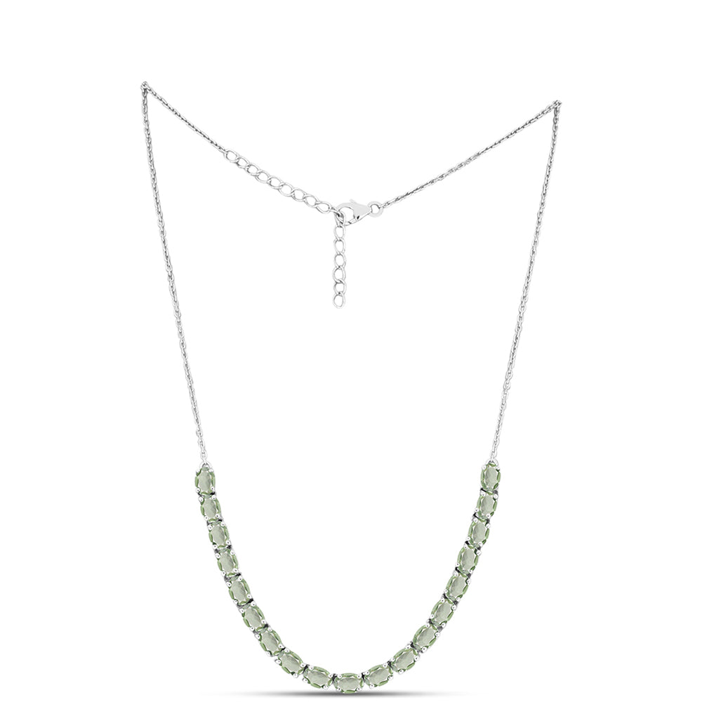 Colier din Argint 925 ( 8.19 grame ) cu Ametist Verde 7.59 Carate 1 