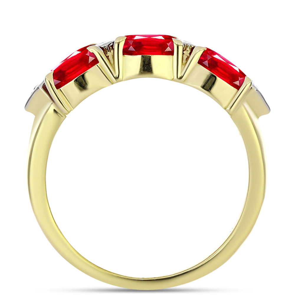 Inel din Argint 925 Placat cu Aur ( 4.31 grame ) cu Agat Roșu și Topaz Alb 2.45 Carate