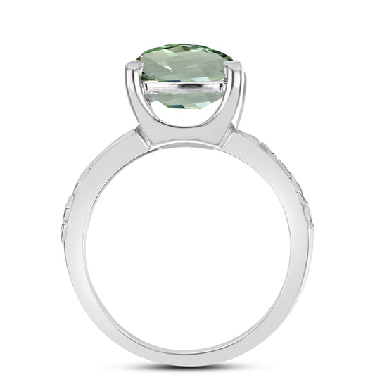 Inel din Argint 925 ( 4.35 grame ) cu Ametist Verde 5.1 Carate