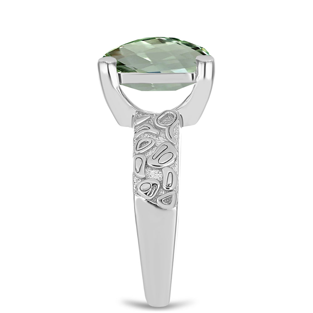 Inel din Argint 925 ( 4.35 grame ) cu Ametist Verde 5.1 Carate