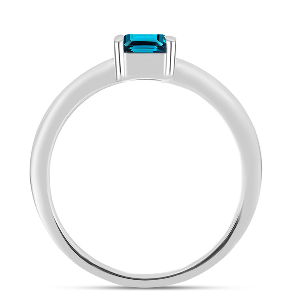 Inel din Argint 925 ( 2.54 grame ) cu Topaz Albastru ”Londra” 1.19 Carate