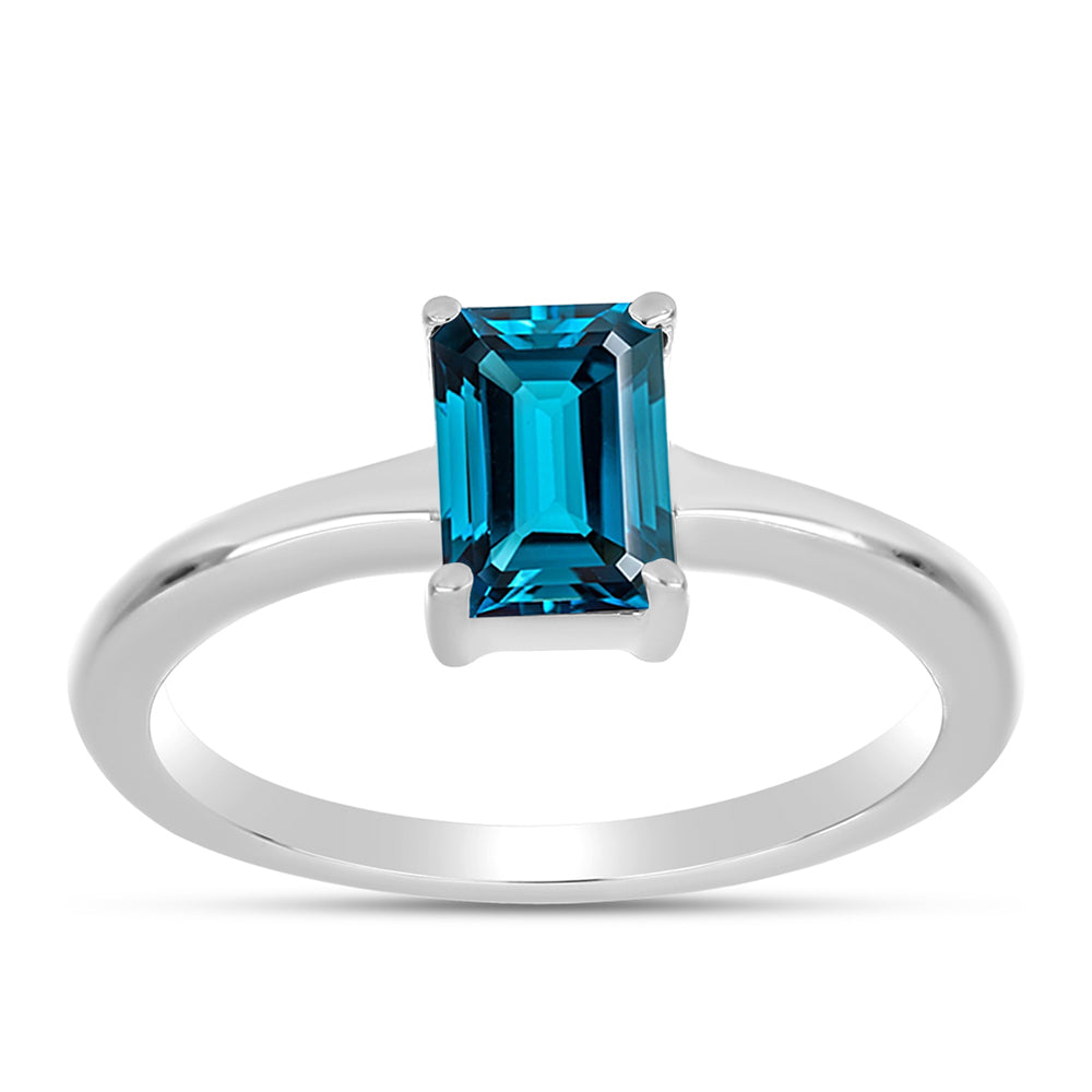 Inel din Argint 925 ( 2.54 grame ) cu Topaz Albastru ”Londra” 1.19 Carate
