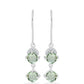 Cercei din Argint 925 ( 2.15 grame ) cu Ametist Verde și Topaz Alb 2.24 Carate