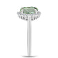 Inel din Argint 925 ( 2.7 grame ) cu Ametist Verde și Topaz Alb 1.89 Carate