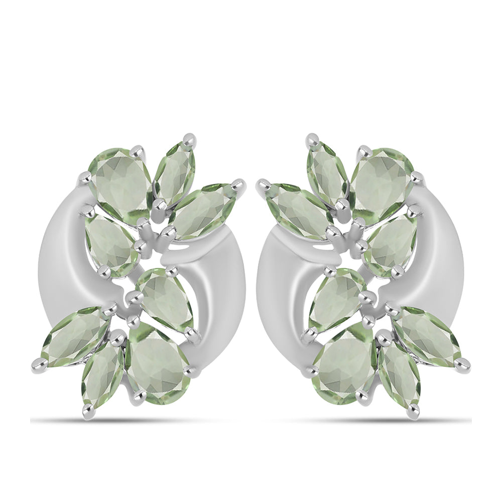 Cercei din Argint 925 ( 5.32 grame ) cu Ametist Verde 3.56 Carate