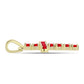 Cruce Pandantiv din Argint 925 Placat cu Aur ( 1.3 grame ) cu Agat Roșu 0.8 Carate