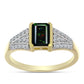 Inel din Argint 925 Placat cu Aur ( 2.91 grame ) cu Opal Etiopian Negru Lega Dembi și Topaz Alb 0.83 Carate