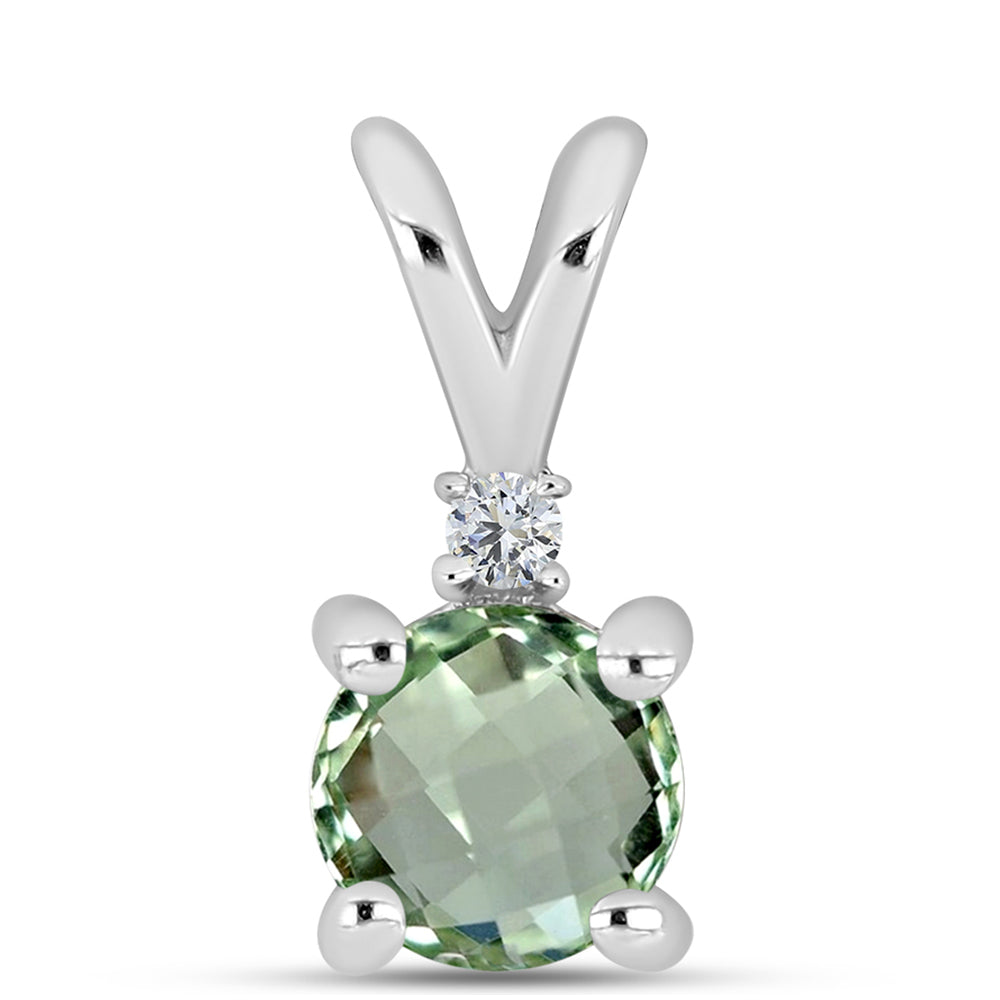 Pandantiv din Argint 925 ( 0.41 grame ) cu Ametist Verde și Topaz Alb 0.53 Carate