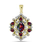 Pandantiv din Argint 925 Placat cu Aur ( 3.17 grame ) cu Opal Etiopian Negru Lega Dembi și Topaz Alb 1.73 Carate