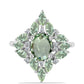 Inel din Argint 925 ( 3.29 grame ) cu Ametist Verde și Topaz Alb 3.52 Carate