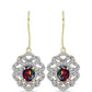 Cercei din Argint 925 Placat cu Aur ( 3.76 grame ) cu Opal Etiopian Negru Lega Dembi și Topaz Alb 1.64 Carate