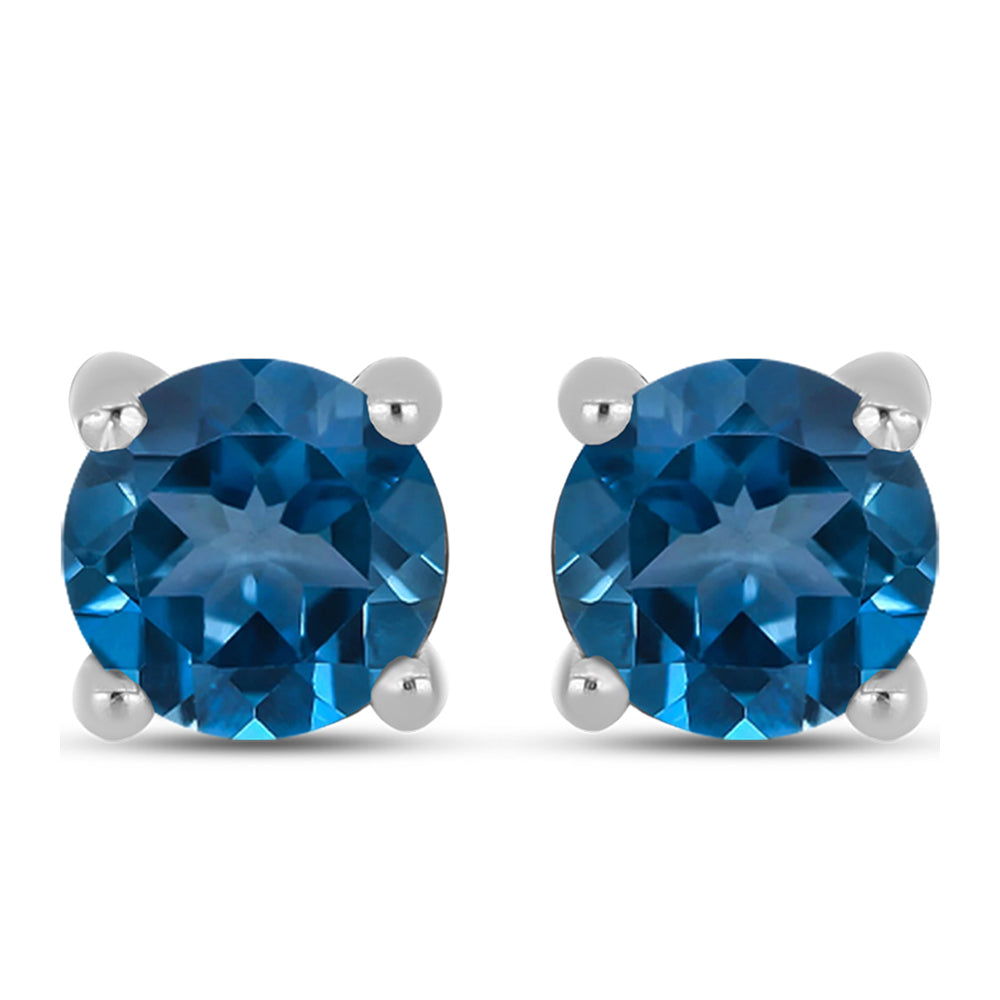 Cercei din Argint 925 ( 1.14 grame ) cu Topaz Albastru ”Londra” 1.09 Carate 1 