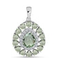 Pandantiv din Argint 925 ( 2.42 grame ) cu Ametist Verde și Topaz Alb 3.37 Carate