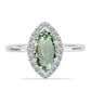 Inel din Argint 925 ( 2.43 grame ) cu Ametist Verde și Topaz Alb 2.11 Carate