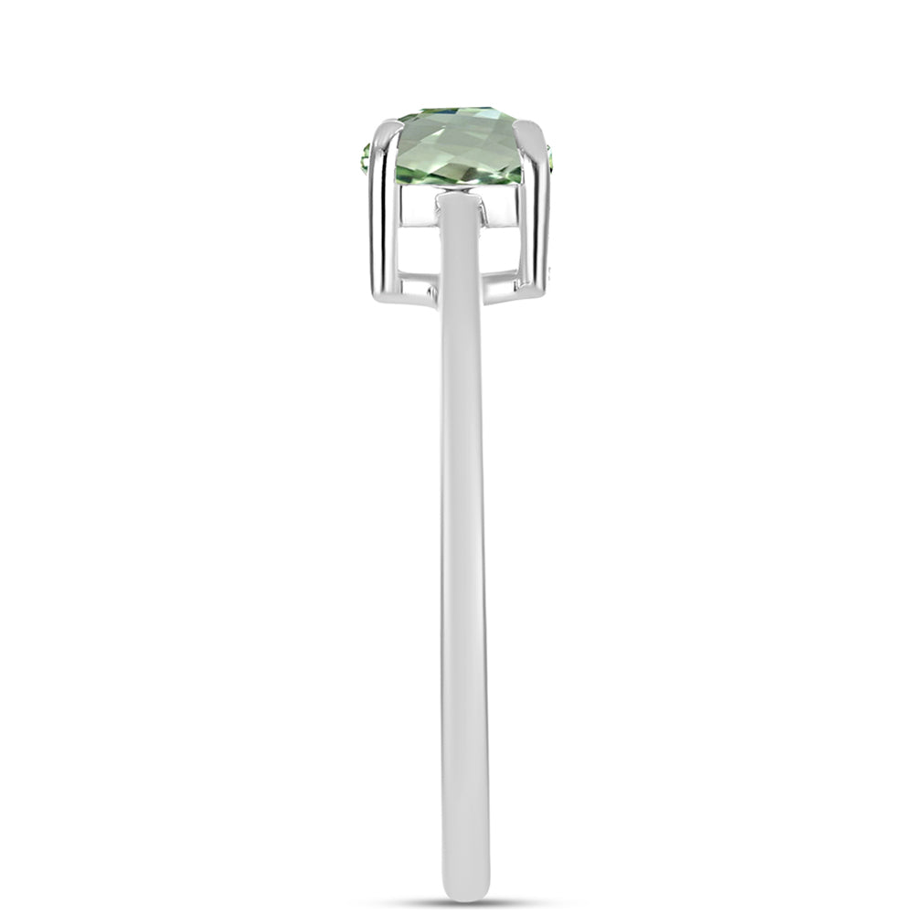 Inel din Argint 925 ( 1.73 grame ) cu Ametist Verde 0.86 Carate 4 