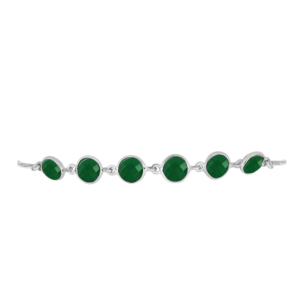 Brățară din Argint 925 ( 1.96 grame ) cu Calcedon Verde 4.23 Carate 2 