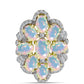 Pandantiv din Argint 925 Placat cu Aur ( 3.71 grame ) cu Opal Welo și Topaz Alb 3.25 Carate