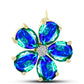 Broşă din Argint 925 Placat cu Aur ( 3.34 grame ) cu Cuarț Păun și Topaz Alb 5.14 Carate