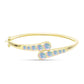 Brățară din Argint 925 Placat cu Aur ( 16.29 grame ) cu Opal Welo și Topaz Alb 3.86 Carate
