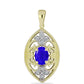 Pandantiv din Argint 925 Placat cu Aur ( 2.72 grame ) cu Agat Albastru și Topaz Alb 1.22 Carate