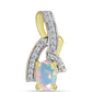 Pandantiv din Argint 925 Placat cu Aur ( 1.44 grame ) cu Opal Welo și Topaz Alb 0.71 Carate