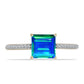 Inel din Argint 925 Placat cu Aur ( 1.57 grame ) cu Cuarț Păun și Topaz Alb 1.87 Carate
