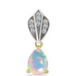 Pandantiv din Argint 925 Placat cu Aur ( 1.1 grame ) cu Opal Welo și Topaz Alb 0.72 Carate