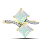 Inel din Argint 925 Placat cu Aur ( 2.79 grame ) cu Opal Welo și Topaz Alb 1.42 Carate