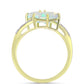 Inel din Argint 925 Placat cu Aur ( 2.79 grame ) cu Opal Welo și Topaz Alb 1.42 Carate