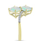 Inel din Argint 925 Placat cu Aur ( 2.79 grame ) cu Opal Welo și Topaz Alb 1.42 Carate