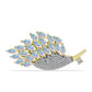 Broşă din Argint 925 Placat cu Aur ( 5.75 grame ) cu Opal Welo și Topaz Alb 3.59 Carate