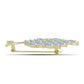 Broşă din Argint 925 Placat cu Aur ( 5.75 grame ) cu Opal Welo și Topaz Alb 3.59 Carate