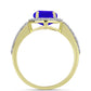 Inel din Argint 925 Placat cu Aur ( 2.66 grame ) cu Agat Albastru și Topaz Alb 2.72 Carate