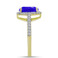 Inel din Argint 925 Placat cu Aur ( 2.66 grame ) cu Agat Albastru și Topaz Alb 2.72 Carate