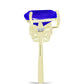 Inel din Argint 925 Placat cu Aur ( 3.1 grame ) cu Agat Albastru și Topaz Alb 3.88 Carate