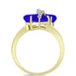 Inel din Argint 925 Placat cu Aur ( 3.47 grame ) cu Agat Albastru și Topaz Alb 3.5 Carate