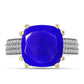 Inel din Argint 925 Placat cu Aur ( 4.28 grame ) cu Agat Albastru și Topaz Alb 6.24 Carate