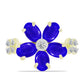 Inel din Argint 925 Placat cu Aur ( 3.2 grame ) cu Agat Albastru și Topaz Alb 2.2 Carate