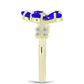 Inel din Argint 925 Placat cu Aur ( 3.2 grame ) cu Agat Albastru și Topaz Alb 2.2 Carate