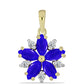 Pandantiv din Argint 925 Placat cu Aur ( 1.25 grame ) cu Agat Albastru și Topaz Alb 1.62 Carate
