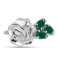 Inel din Argint 925 ( 4.39 grame ) cu Calcedon Verde și Topaz Alb 0.58 Carate